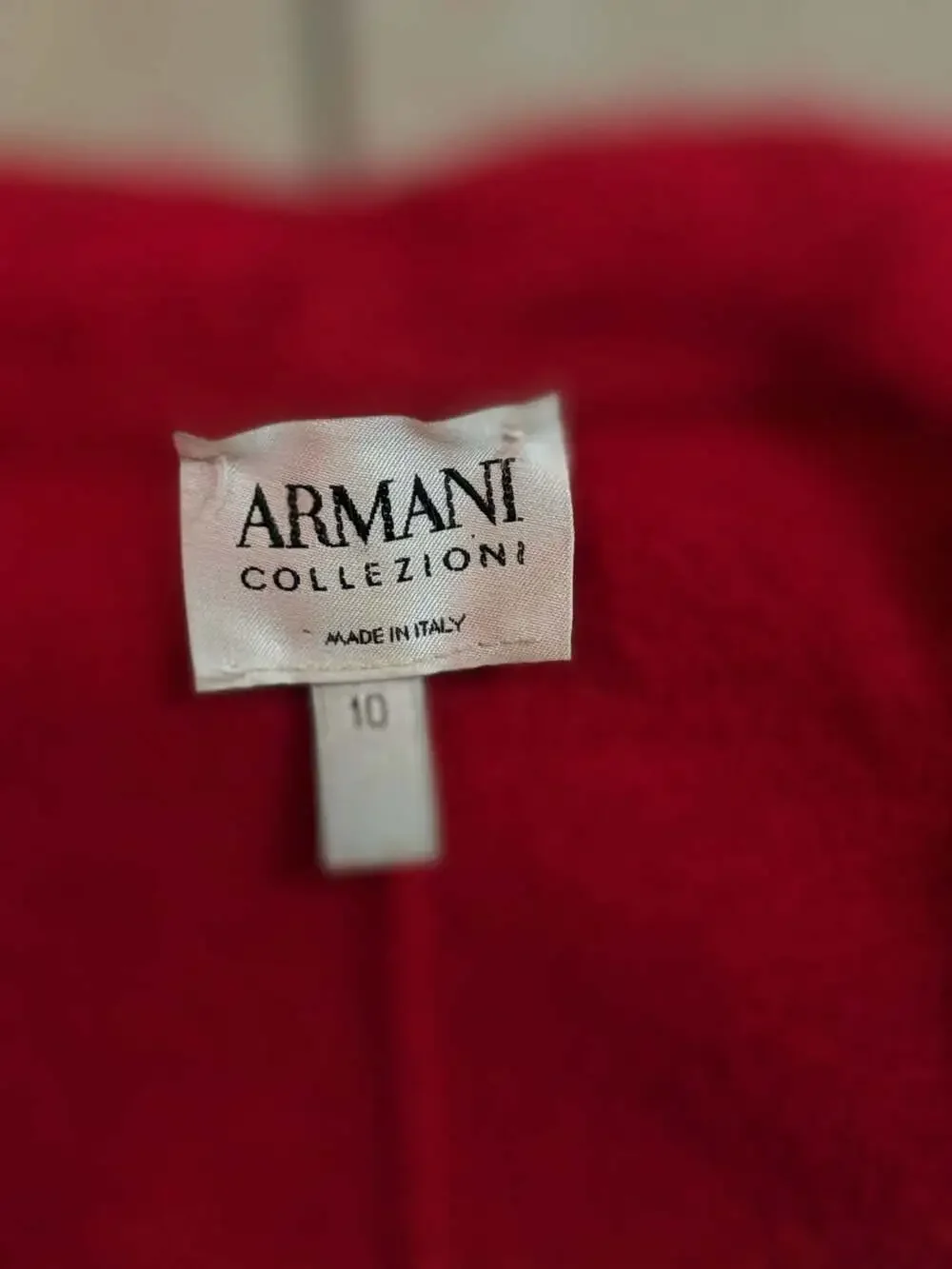 Armani Collezioni Red Ruffle Trim Wool Jacket Size 10